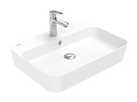 Creavit Loop Lp061 Klasik Tekli 60 cm Seramik Tezgah Üstü Dikdörtgen Lavabo Beyaz