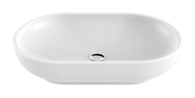Creavit Mina Mn165 Klasik Tekli 65 cm Seramik Tezgah Üstü Oval Lavabo Beyaz