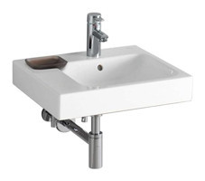 Geberit Icon 124050000 Klasik Tekli 50 cm Seramik Tezgah Üstü Dikdörtgen Lavabo Beyaz