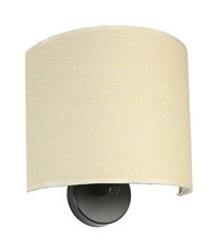 Lumexx Abajurlu Oval Tekli Bambu LED Aplik Kahverengi