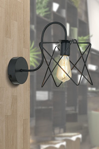 Apliqa Mondi Tekli Metal LED Aplik Siyah