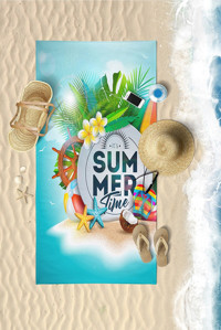 Vevienhome Summer Time Pamuklu Plaj Havlusu Çok Renkli