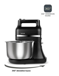Homend 3021H 400 W Hamur Yoğurma Çırpıcı Siyah Standlı Mikser