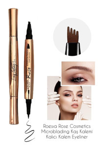 Roesıa Rose Cosmetics Suya Dayanıklı Mat Pastel Siyah İnce Uçlu Likit Eyeliner
