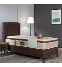 Modamed Rimi 90 x 190 cm Yataklı Sandıklı Tek Kişilik Baza Seti Kahverengi
