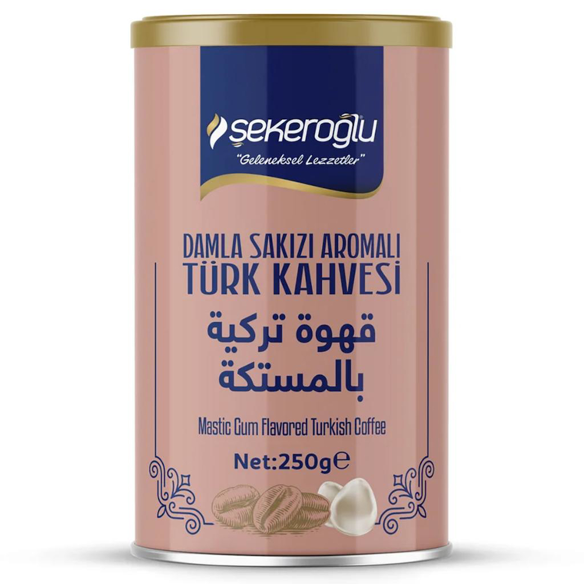 Şekeroğlu Damla Sakızlı Türk Kahvesi 250 Gr Özel Silindir Kutu