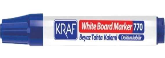 Kraf 12'li Doldurulabilir Silinebilir Mavi Tahta Kalemi