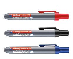 Edding Retract 12 3'lü Silinebilir Renkli Tahta Kalemi