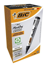 Bic 2000 12'li Doldurulabilir Silinebilir Siyah Tahta Kalemi