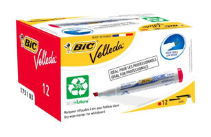 Bic 1751 12'li Doldurulabilir Silinebilir Kırmızı Tahta Kalemi