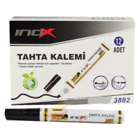 Magnetek Inox 12'li Doldurulabilir Silinebilir Siyah Tahta Kalemi