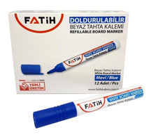 Fatih 34356 12'li Doldurulabilir Silinebilir Mavi Tahta Kalemi