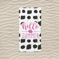 Marte Home Hello Summer P Pamuklu Plaj Havlusu Çok Renkli