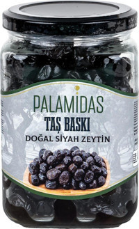 Palamidas Taş Baskı Az Tuzlu Sele Salamura Çizik Siyah Zeytin Cam 400 gr