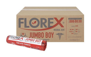 Florex Jumbo Boy 80x100 cm Çöp Poşeti 100 Adet Kırmızı
