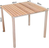 Exent 60 cm Kare Ahşap Kahverengi Kamp Maması
