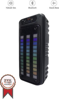 Torima KTS-1787 10 W Radyolu Işıklı Taşınabilir Siyah Bluetooth Hoparlör