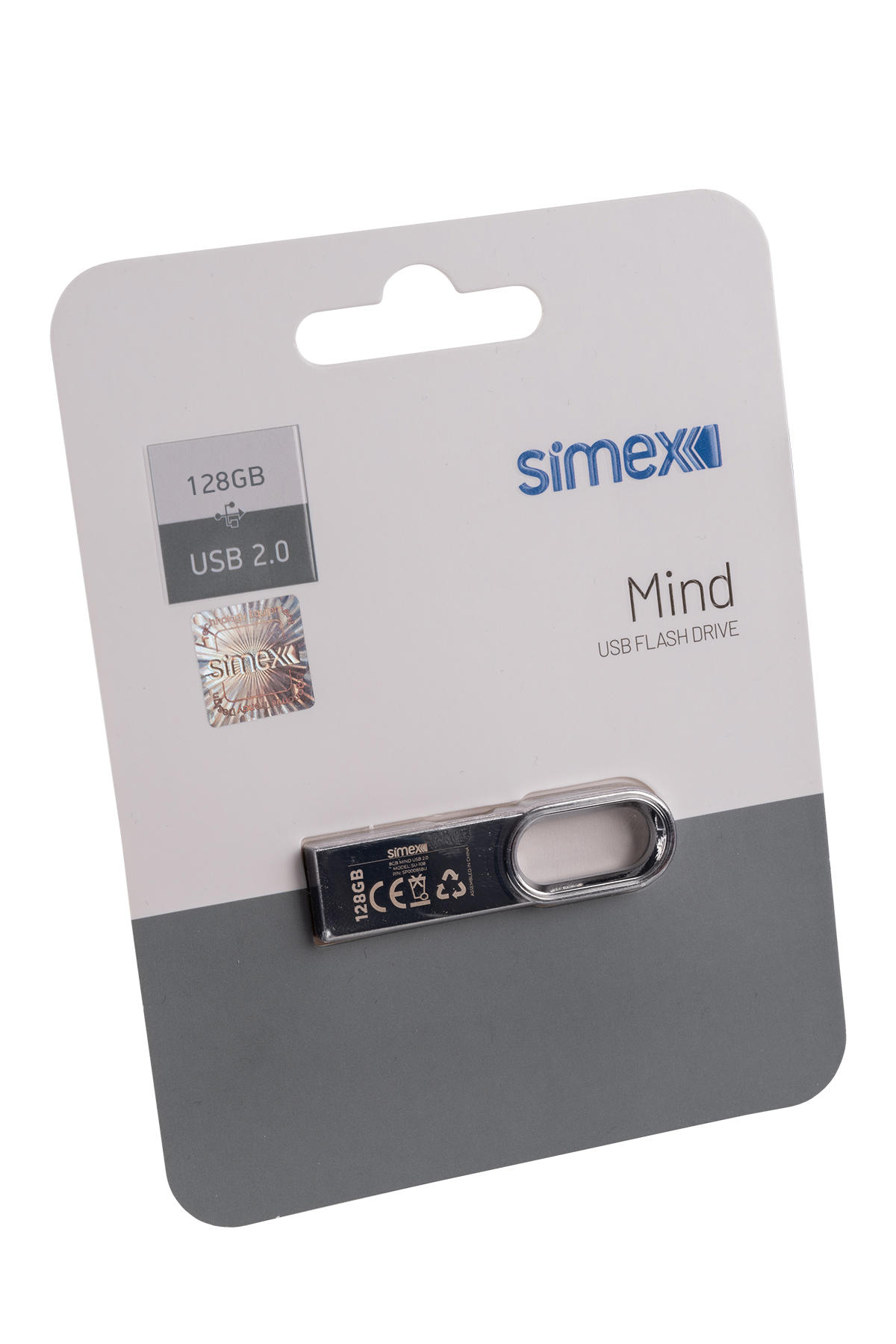 Simex SU 108 Mind USB 2.0 USB Type A 128 GB Flash Belek Gümüş