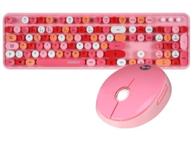 Everest KM 6282 Sessiz Pembe Kablosuz Klavye Mouse Seti
