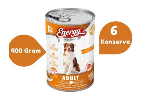 Energy Kuzu Etli Parça Etli Yetişkin Köpek Maması 6 x 400 gr 6'lı