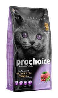 Prochoice Pro 38 Kuzulu-Pirinçli Kısırlaştırılmış Tahıllı Yavru Kedi Maması 2 kg