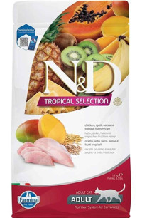 N&d Tropical Selection Tavuk-Tropikal Meyveli Düşük Tahıllı Yetişkin Kedi Maması 1.5 kg