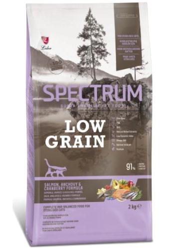 Spectrum Low Grain Hamsi-Kızılcık-Somon Kısırlaştırılmış Tahıllı Yetişkin Kedi Maması 2 kg