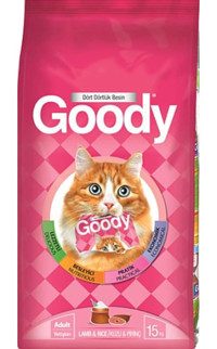Goody Kuzu Etli-Pirinçli Tahıllı Yetişkin Kedi Maması 15 kg