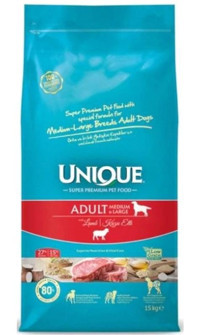 Unique Adult Kuzu Etli Orta Irk Yetişkin Köpek Maması 15 kg