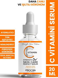 Procsin Ton Eşitleyici Bakım u C Vitaminli Canlandırıcı Jel Yüz Serumu 20 ml
