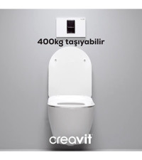 Creavit Terra Set Seramik Kanallı Gömme Duvara Sıfır Asma Klozet Beyaz
