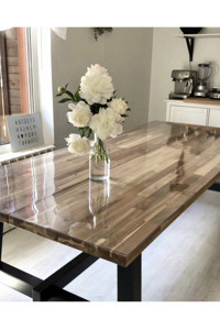 Yıldızhome Plastik 100 x 140 cm Dikdörtgen Şeffaf Masa Örtüsü Turuncu