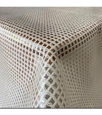 Yıldızhome Hasır Desen Plastik 140 x 220 cm Dikdörtgen Masa Örtüsü Bej