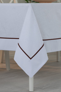 Tropikhome Pamuk 140 x 180 cm Dikdörtgen Masa Örtüsü Beyaz