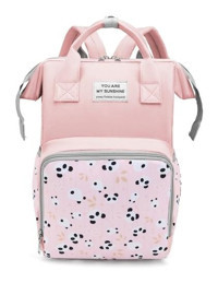 Love Home Desenli Oxford Kumaş Sırt Çantası Pembe