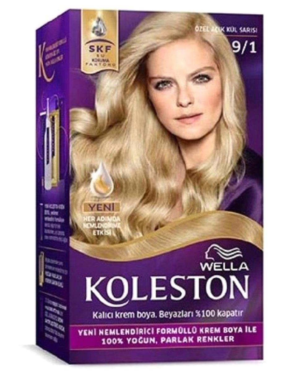 Wella Koleston Kit 9.1 Açık Küllü Sarı Krem Saç Boyası 50 Ml