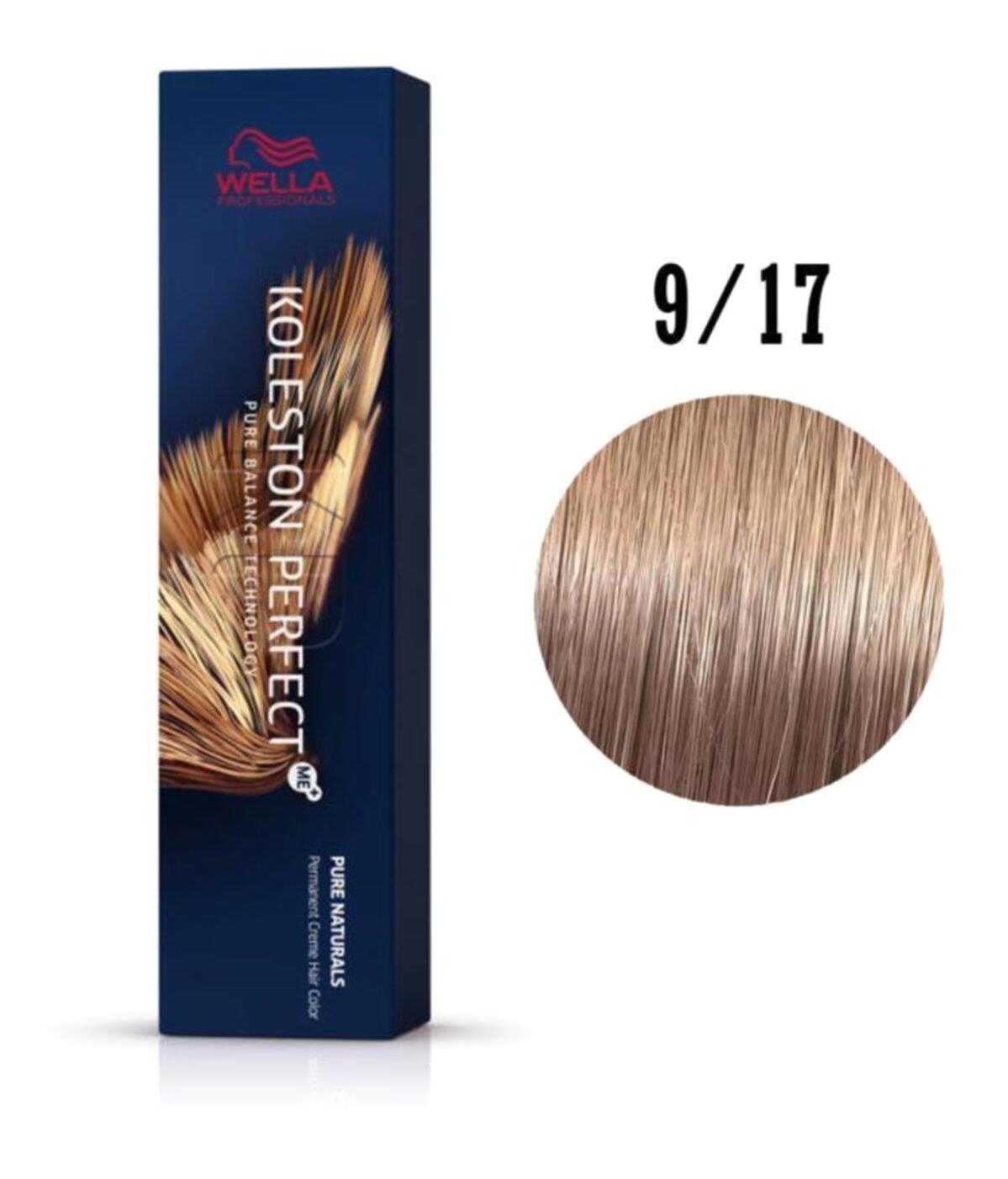 Wella Koleston Perfect Me+ 9.17 Extra Açık Küllü Kumral Sarı Krem Saç Boyası 60 Ml