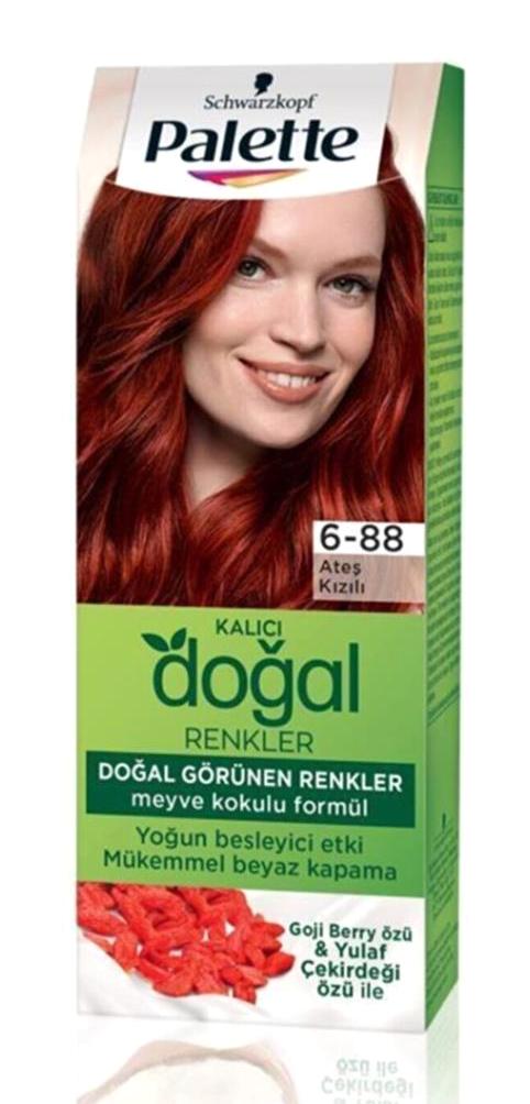 Schwarzkopf Palette Doğal Renkler 6.88 Ateş Kızılı Krem Saç Boyası 50 ml