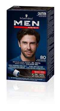 Schwarzkopf Men Perfect 80 Kahve Siyah Amonyaksız Jel Erkek Saç Boyası 40 ml