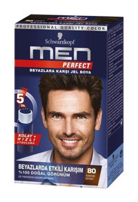 Schwarzkopf Men Perfect 80 Siyah Kahve Jel Erkek Saç Boyası 40 ml