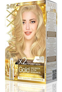 Maxx Deluxe Golden Beauty 10.0 Sedef Sarısı Krem Saç Boyası 60 Ml