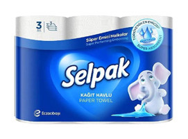Selpak 3 Katlı 3'lü Rulo Kağıt Havlu
