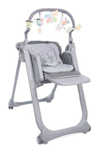 Chicco Polly Magic Relax Plastik Emniyet Kemeri 15 kg Kapasiteli Tekerlekli Mama Sandalyesi Gri