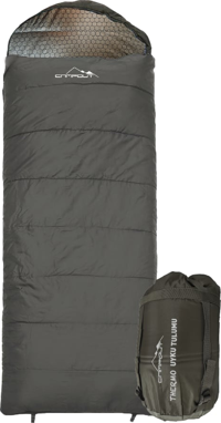 Nurgaz Campout Thermo -20 Derece Polyester Kış Kamp Tek Kişilik Yetişkin Uyku Tulumu Siyah