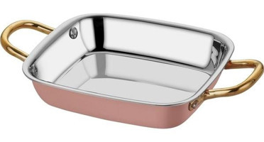 Altınbaşak Kare Çelik Saplı Bakır 14x16 cm Sahan Tava Bakır