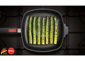 Primanova Woll Plastik Saplı Çelik 28x28 cm Grill Tava Siyah