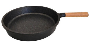 Meesle Maas Collection Ahşap Saplı Döküm 32 cm Kızartma Tava Siyah