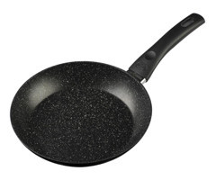 Ballarini Vipiteno Plastik Saplı Alüminyum 24 cm Kızartma Tava Siyah