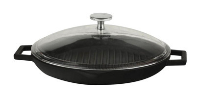 Lava Kapaklı Döküm 26 cm Grill Tava Siyah