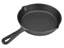 Cocoarm Vintage Döküm Saplı Demir Döküm 16 cm Düz Tava Siyah